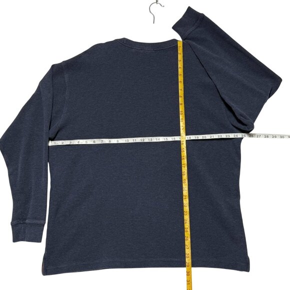 L.L. Bean Mens XL Tall Navy Blue Cotton Long Sleeve Crewneck Textured Sweatshirt - Picture 4 of 6